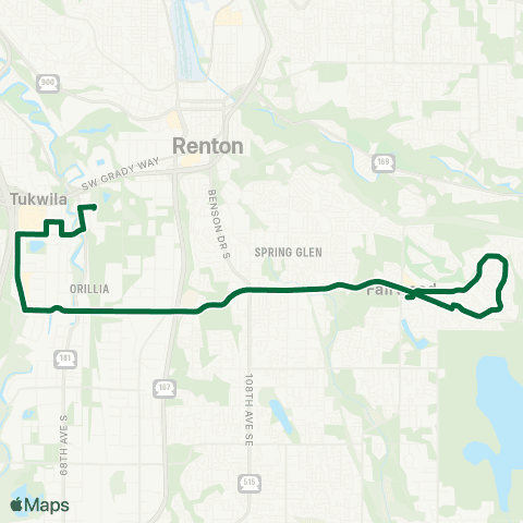 Metro Transit Fairwood - Southcenter - Tukwila Sounder Sta map