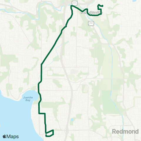 Metro Transit Woodinville - Brickyard - Juanita - Kirkland TC map