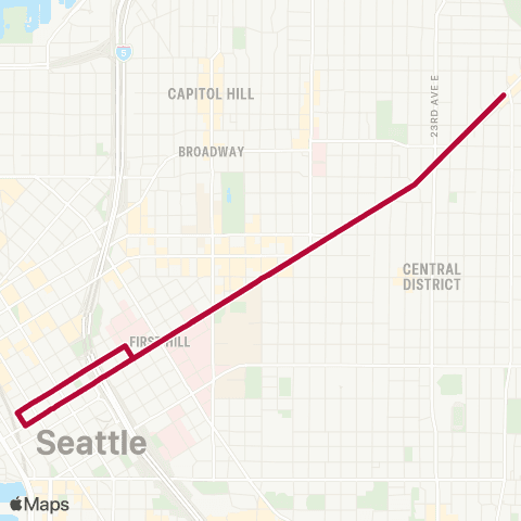 Metro Transit Madison Valley - Downtown Seattle map