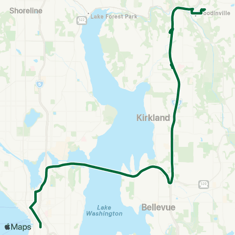 Metro Transit Woodinville - Seattle map