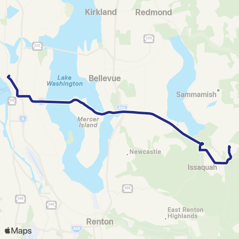 Sound Transit Issaquah - Seattle map