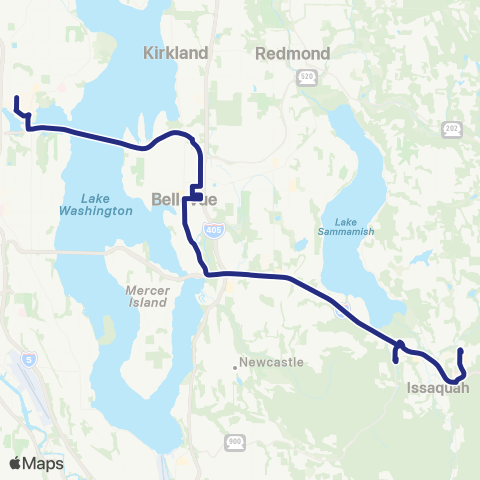 Sound Transit Issaquah-University District map