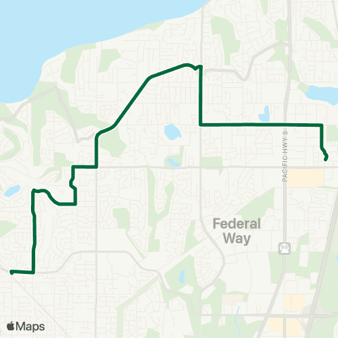 Metro Transit Twin Lakes - Mirror Lake - Federal Way map