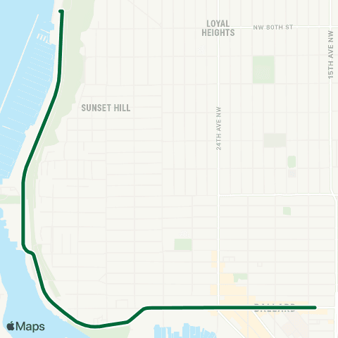 Metro Transit Ballard - Golden Gardens map