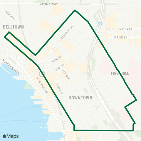 Metro Transit First Hill-Pioneer Square-Dtwn Seattle-Belltown map