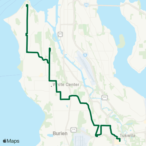 Metro Transit Southcenter - Alaska Jct - Admiral Dist map