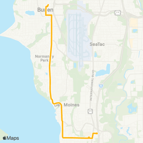 Metro Transit Kent Des Moines Station - Burien TC map