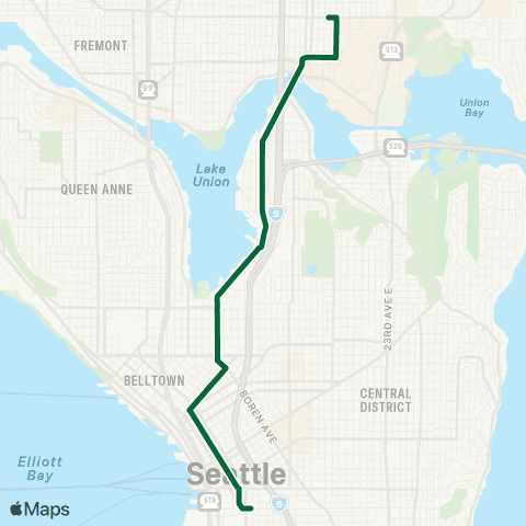 Metro Transit University Dist - Eastlake - Downtown map