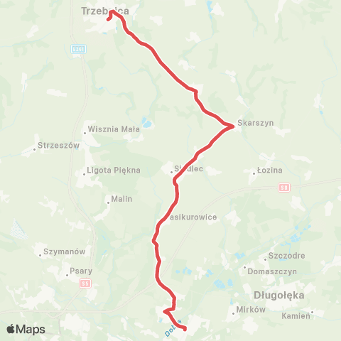 Koleje Dolnośląskie Legnica — Świdnica — Kłodzko (Zastępcza Komunikacja Autobusowa) map