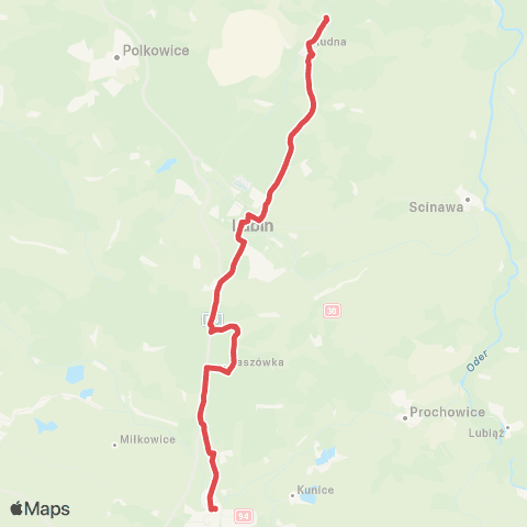 Koleje Dolnośląskie Wrocław — Legnica — Lubin — Głogów (Zastępcza Komunikacja Autobusowa) map