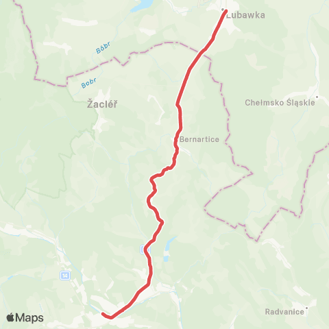 Koleje Dolnośląskie Sędzisław — Královec — Trutnov (Zastępcza Komunikacja Autobusowa) map
