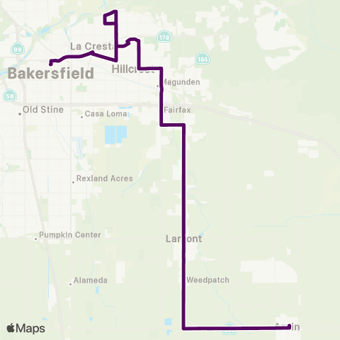 Kern Transit Lamont - Bakersfield North map