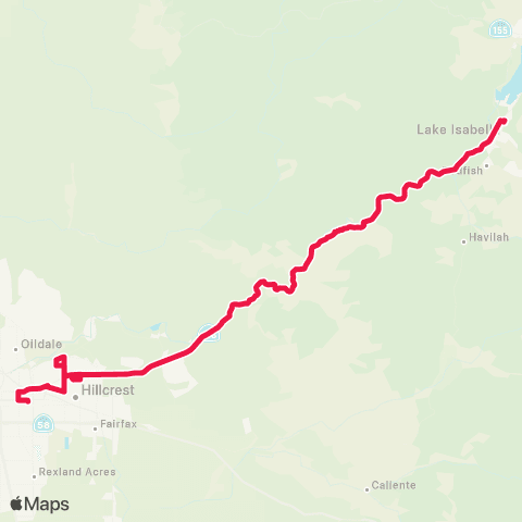 Kern Transit Lake Isabella - Bakersfield map