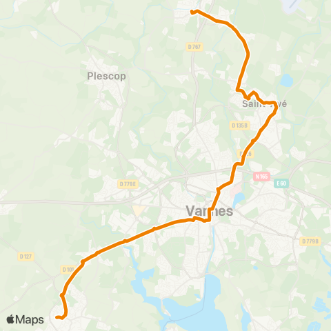 Kicéo Le Poteau - St-Avé Mairie - Gare SNCF - Rép. - Arradon Médiathèque map