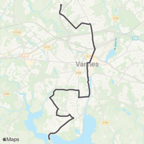 Kicéo Ténénio - Gare SNCF - Rép. - Radieuse - Cliscouët - Conleau map