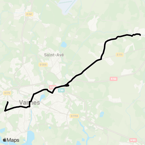 Kicéo Saint-Nolff vers Vannes map
