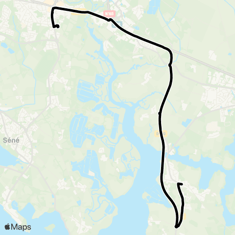 Kicéo Presqu'ïle de Rhuys vers Vannes map