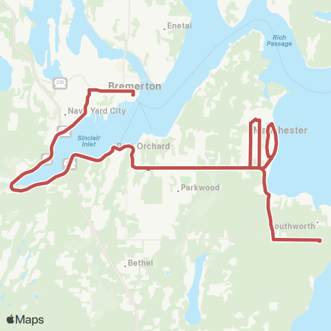 Kitsap Transit Manchester map