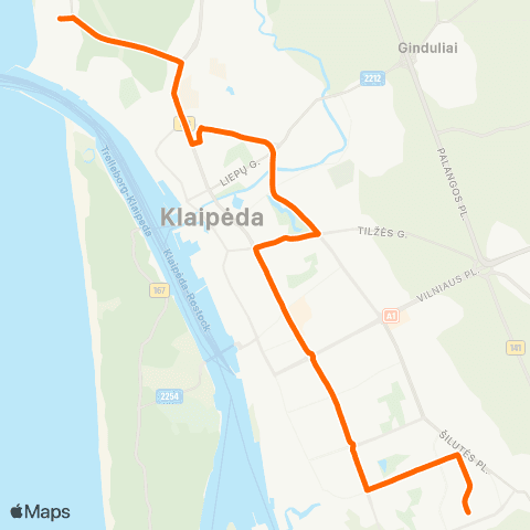 Klaipėdos keleivinis transportas Mogiliovo G. - Taikos Pr. - Melnragė map