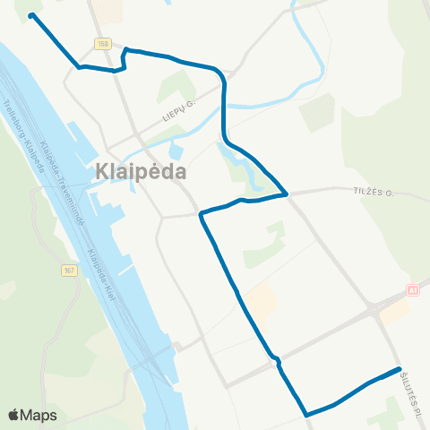 Klaipėdos keleivinis transportas Sportininkų G. - Debreceno G. map