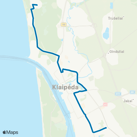 Klaipėdos keleivinis transportas Statybininkų Pr. - Giruliai map