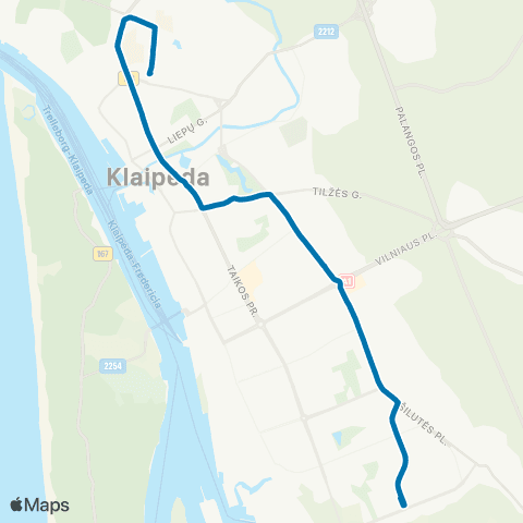Klaipėdos keleivinis transportas Žiedo St. (Kretingos G.) - Jūrininkų St. map