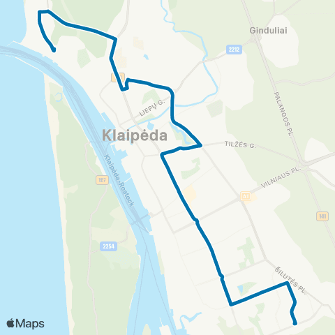 Klaipėdos keleivinis transportas Mogiliovo G. - Melnragė map