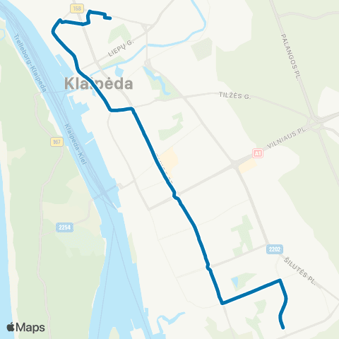 Klaipėdos keleivinis transportas Autobusų Stotis - Jūrininkų St. map