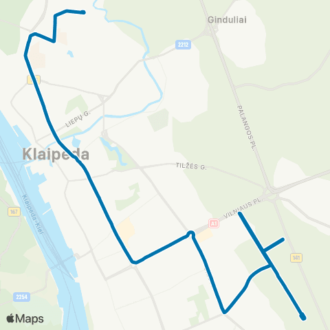Klaipėdos keleivinis transportas Panevėžio G. - Lez map