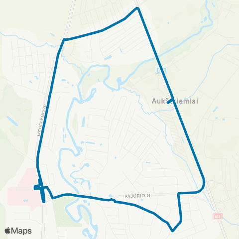 Klaipėdos keleivinis transportas Ligoninės - Žaliasis Slėnis - Ligoninės map
