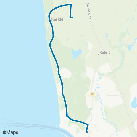 Klaipėdos keleivinis transportas Universiteto St. - Karklė - Kunkiai map