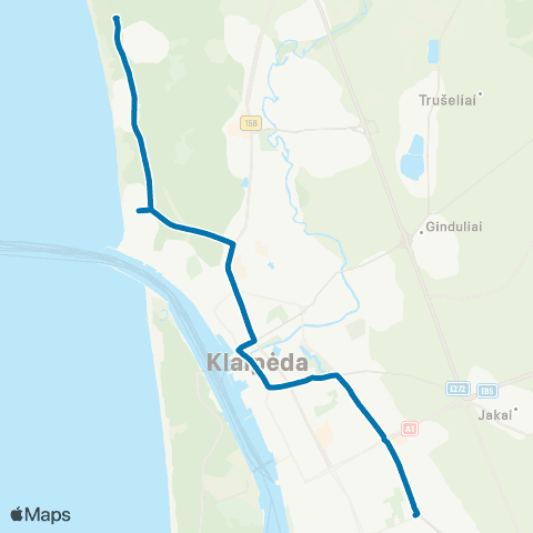 Klaipėdos keleivinis transportas Statybininkų Pr. - Giruliai map
