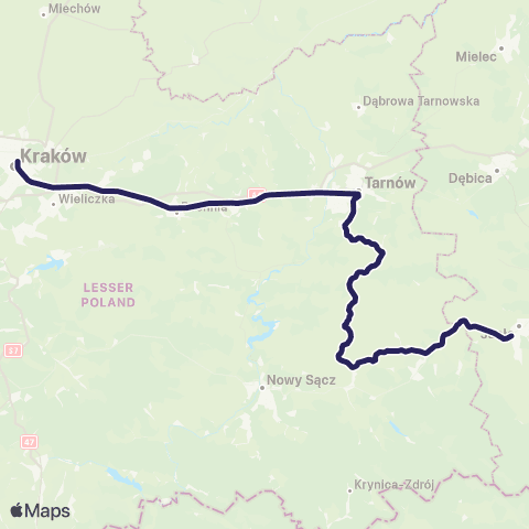 Koleje Małopolskie Jasło — Gorlice — Stróże (Przyspieszony) map