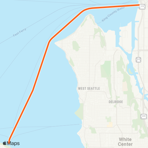King County Water Taxi Vashon Route map