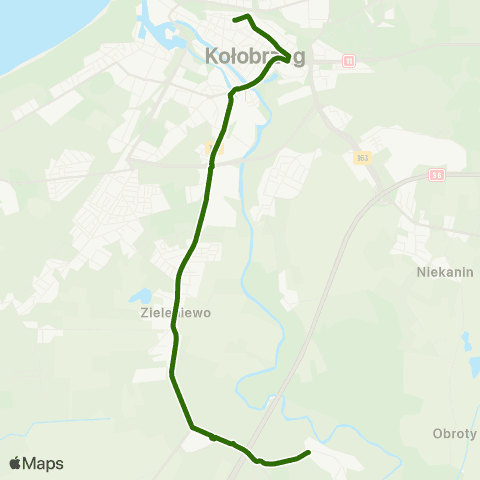 Komunikacja Miejska Kołobrzeg Unii Lubelskiej - Kładka — Zieleniewo - Pętla map