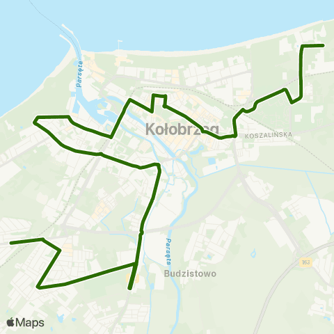 Komunikacja Miejska Kołobrzeg Grzybowska - Osiedle 2 — Przesmyk map