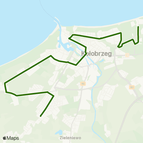 Komunikacja Miejska Kołobrzeg Starynowska przy Kossaka — Przesmyk map