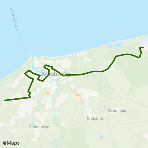 Komunikacja Miejska Kołobrzeg Lwowska - Podczele — Grzybowska Pętla map