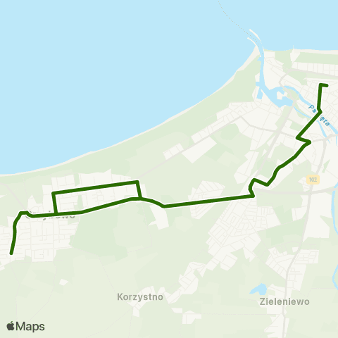 Komunikacja Miejska Kołobrzeg Armii Krajowej - Poczta 1 — Grzybowo Pętla map