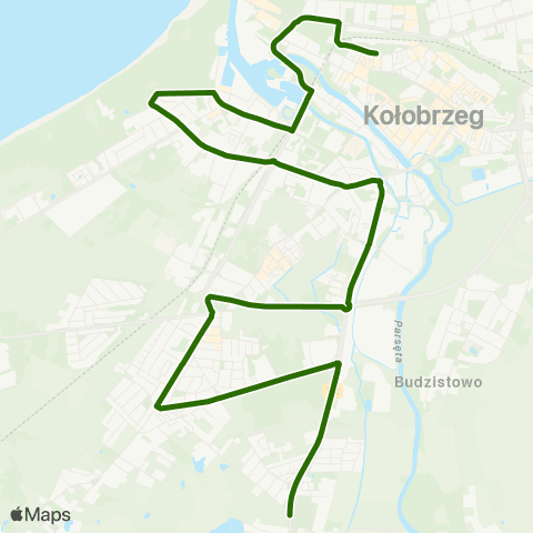Komunikacja Miejska Kołobrzeg Zieleniewo - Osiedle — Jagiellońska Dworzec PKP - Stanowisko nr map