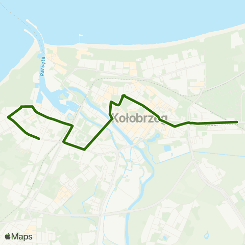 Komunikacja Miejska Kołobrzeg Koszalińska przy Wschodniej 2 — Jedności Narodowej - Kościół 1 map