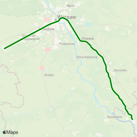 Koleje Mazowieckie Warszawa — Skierniewice map