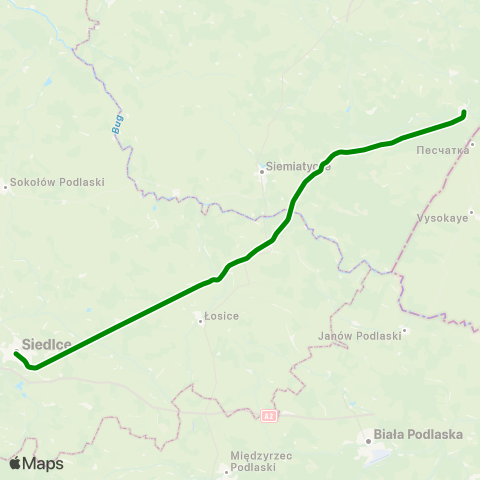 Koleje Mazowieckie Siedlce — Czeremcha map