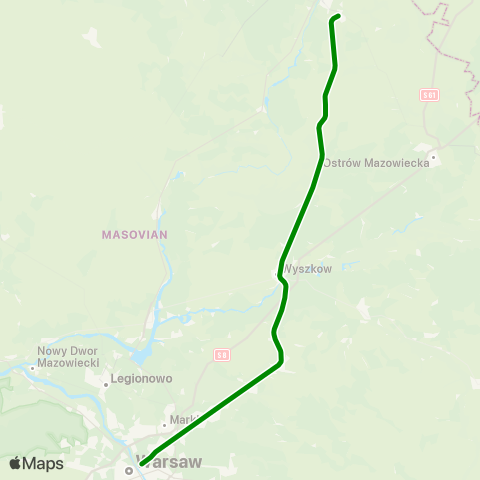 Koleje Mazowieckie Warszawa — Małkinia map