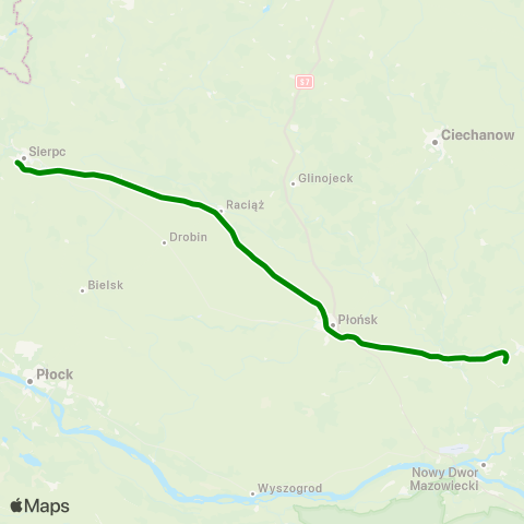 Koleje Mazowieckie Nasielsk — Sierpc map