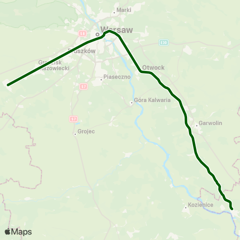 Koleje Mazowieckie Warszawa — Skierniewice (Przyspieszony) map