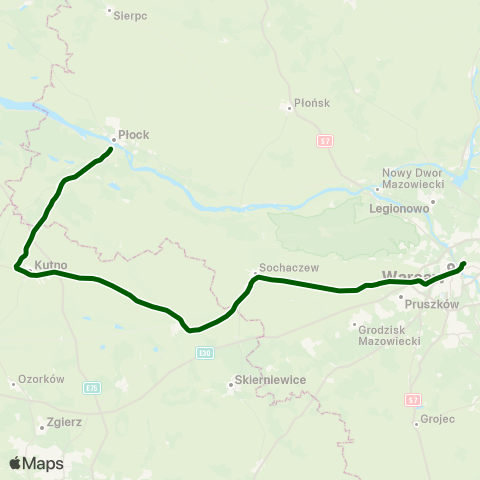 Koleje Mazowieckie Kutno — Sierpc (Przyspieszony) map