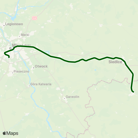 Koleje Mazowieckie Warszawa — Skarżysko-Kamienna (Przyspieszony) map