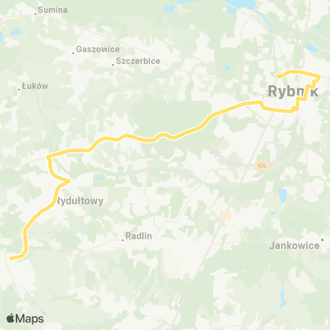 Komunikacja Miejska Rybnik Pszów DA - Rybnik Śródmieście Dw. Kolejowy map