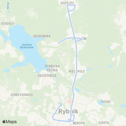 Komunikacja Miejska Rybnik Rybnik Maroko Nowiny Dworzec Aut. 2 - Rybnik Maroko Nowiny Dworzec Aut. A map